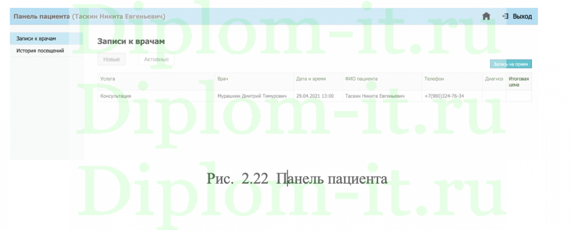 Разработка корпоративного web-приложения для поликлиники