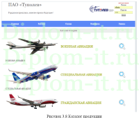 Разработка электронного каталога авиационной техники, диплом разработка сайта