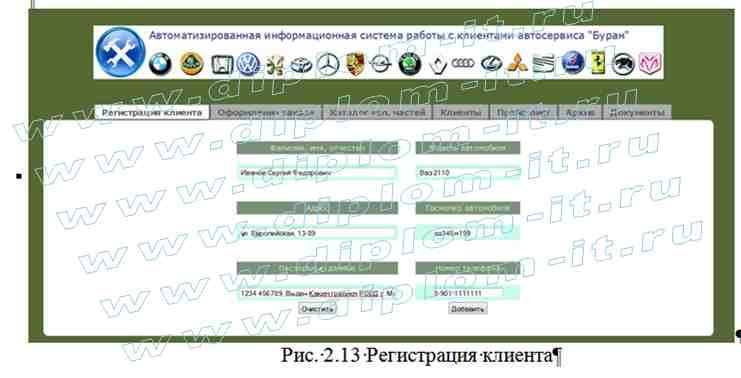  Разработка автоматизированной информационной системы работы с клиентами автосервиса, дипломная работа по информатике 