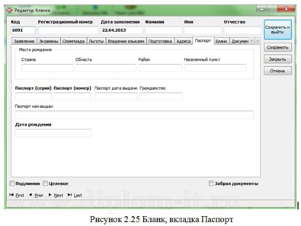  Разработка автоматизированной системы для работы приемной комиссии ВУЗА 