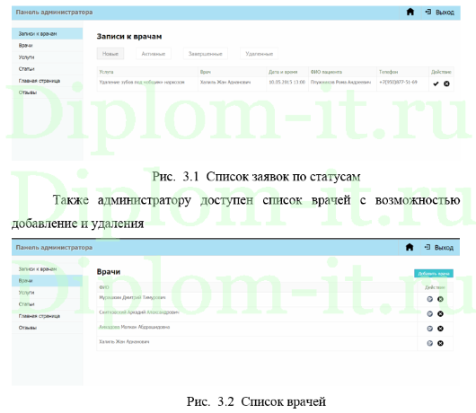 Разработка приложения для автоматизации медицинской клиники, дипломная работа по прикладной информатике в экономике