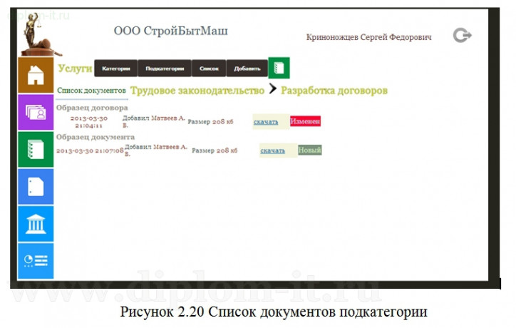  Разработка веб-приложения для автоматизации документооборота юридической компании 