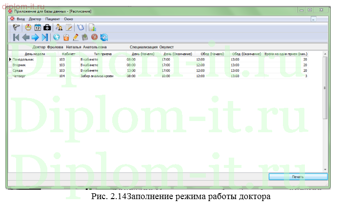 Разработка АРМ регистратора в информационной системе медицинского диагностического центра