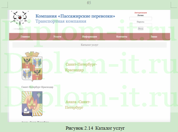 Разработка сайта для транспортной организации (перевозка пассажиров), дипломная работа по прикладной информатике