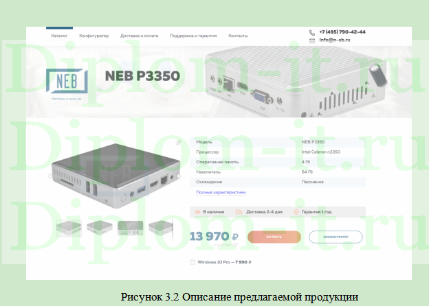 Разработка интернет-сайта для компании NEB, дипломная работа по прикладной информатике