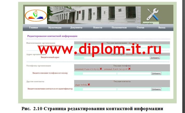  Разработка сайта для колледжа 