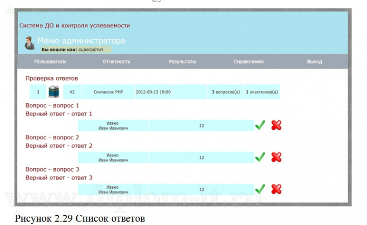  Разработка системы дистанционного обучения и контроля знаний 