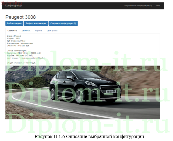 Разработка базы данных  и веб-интерфейса конфигуратора комплектаций автомобиля
