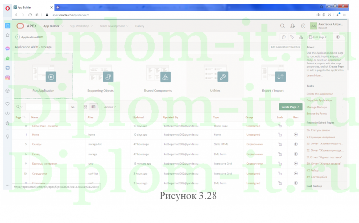 Разработка АИС по ведению хозяйственной деятельности строительной компании, ВКР по прикладной информатике в среде Apex