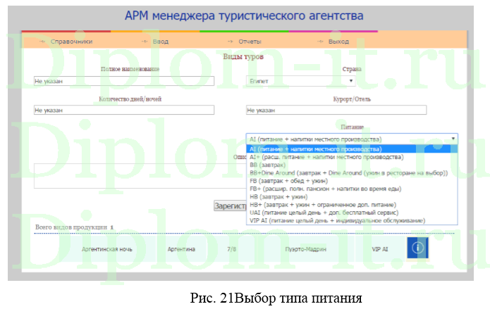 Разработка информационной системы для туристической фирмы