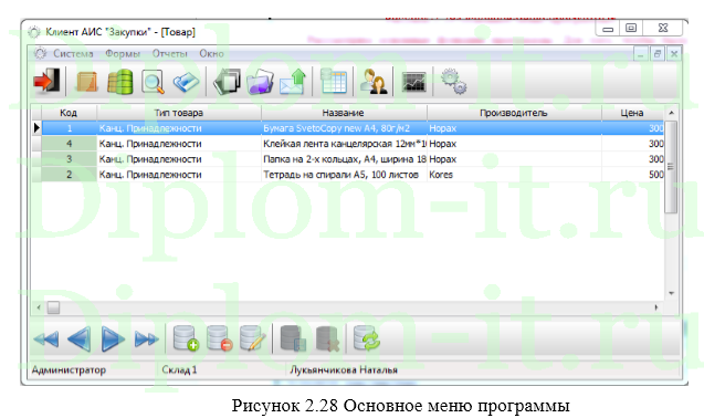 Разработка информационной системы для учета поставки товаров на склад