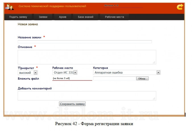  Разработка системы учета и обработки заявок от пользователей на проведение ТО и ремонта оргтехники 