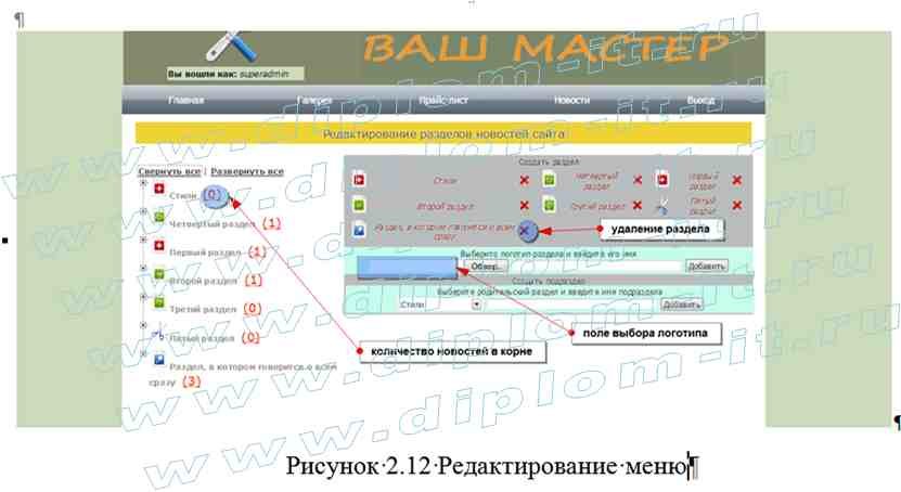  Разработка системы управления сайтом (CMS) строительной организации 