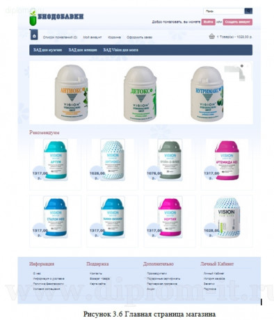  Разработка электронного магазина биологически активных добавок 