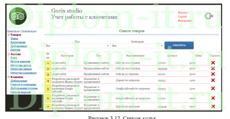  Разработка АИС  по учету продаж и работе с клиентами, диплом по информатике  