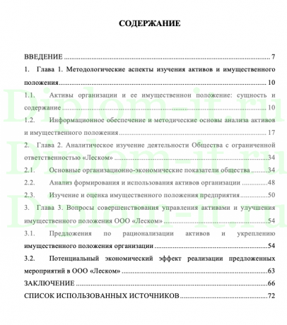 Анализ активов организации и оценка ее имущественного положения, ВКР Синергия Направление: 38.03.01. Экономика, Профиль: Финансы и кредит